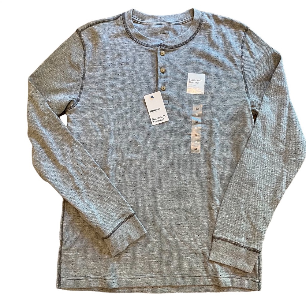 Men’s long sleeve thermal Henley. Sonoma brand in size medium